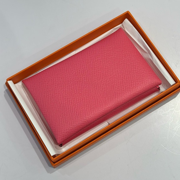 Hermes Calvi Cardholder Pink